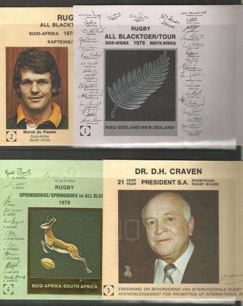 RSA FDC - set of 4 Rugby Covers - Captains / Bokke / All Blacks / Doc Craven