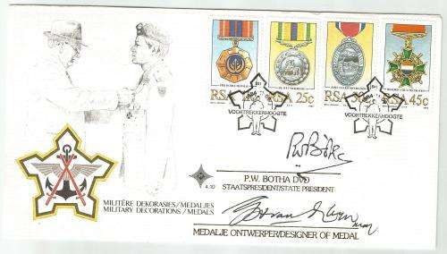 RSA FDC 4.10 - Military Medals - variety: signed by Pres. as well as Medal Designer