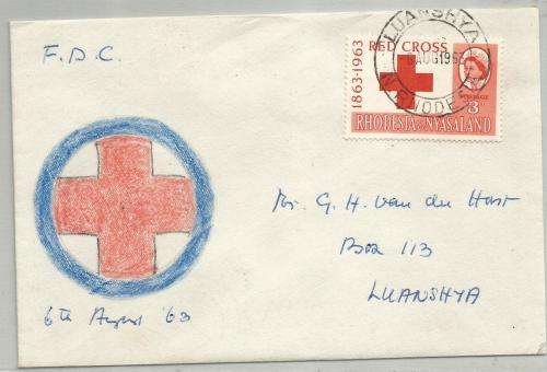 Rhodesia FDC - FDC Homemade Cover (by Children) - Red Cross 1963