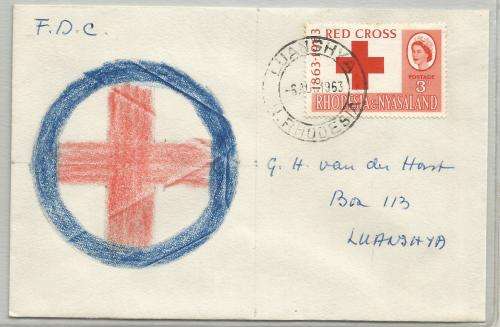 Rhodesia FDC - FDC Homemade Cover (by Children) - Red Cross 1963