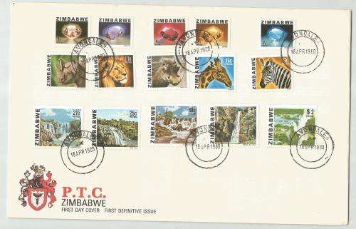 Zimbabwe FDC - 1st Def. Issue - with Avondale cancellation 18 Apr 1980