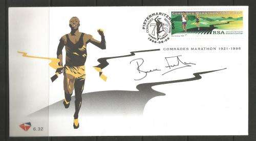 RSA FDC 6.32 - Comrades 1921-1996 - variety: signed by Bruce Fordyce