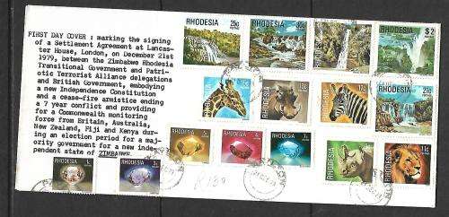 Rhodesia - full set of 4th definitive - variety - Settlement agreement regarding a cease-fire