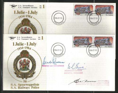 RSA FDC -SA Police nr 1 - Variety -signed and unsigned - both included.