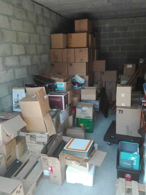 Huge accumulation of 33 grey boxes of FDC stock.