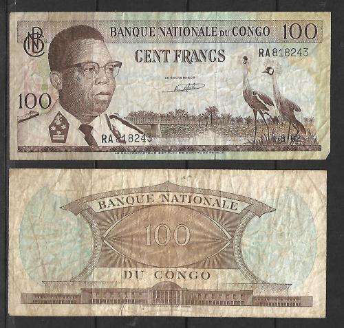 100 Francs Note - Democratic Rep. of Congo - 1961-1964