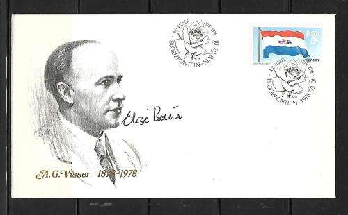 RSA FDC - A.G. Visser 1878-1978 - variety: signed by Prof. Elise Botha
