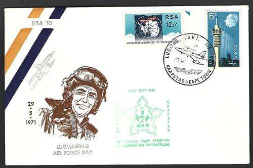 RSA 10 1971- CT International Stamp Exhibition - Air Force day - Green cachet - un addressed