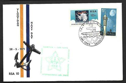 SA 10 1971- CT International Stamp Exhibition-Navy day - Green cachet - un addressed