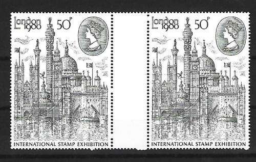 Great Britain - London 1980 Stamp Exibition gutter pair of stamps - **Mint