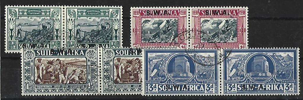 SWA. SACC 132-135 - Voortrekker Centenary - Cancelled - good condition
