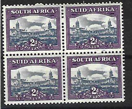 Union of SA - SACC 133- Mint hinged block of 4