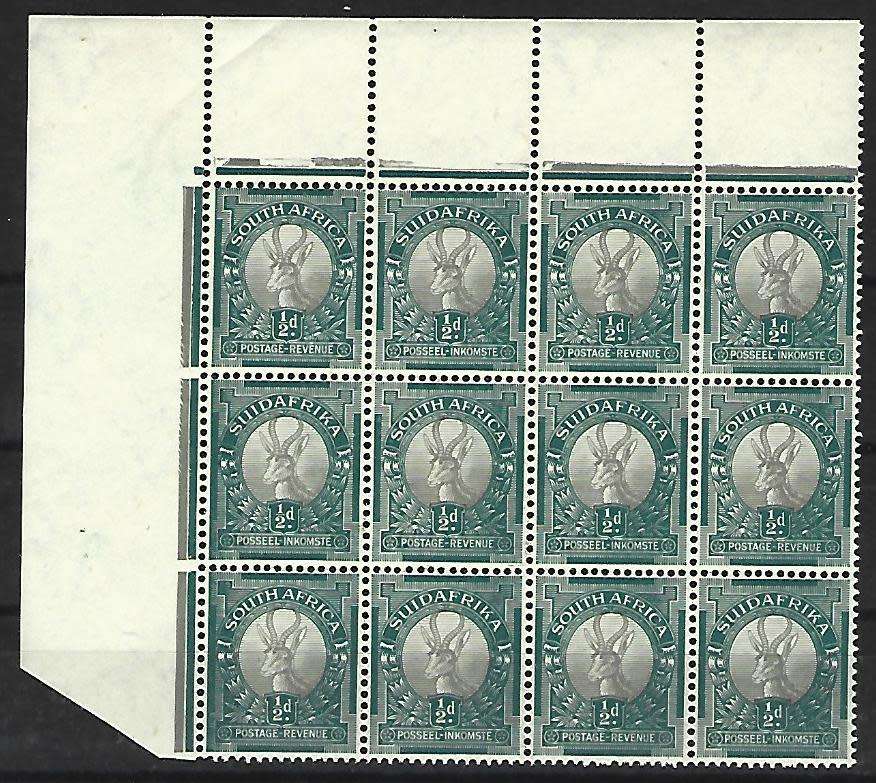 Union of SA - Sacc 125 - Reduced size to definitive issue -Variety -Broken color bar - **Mint