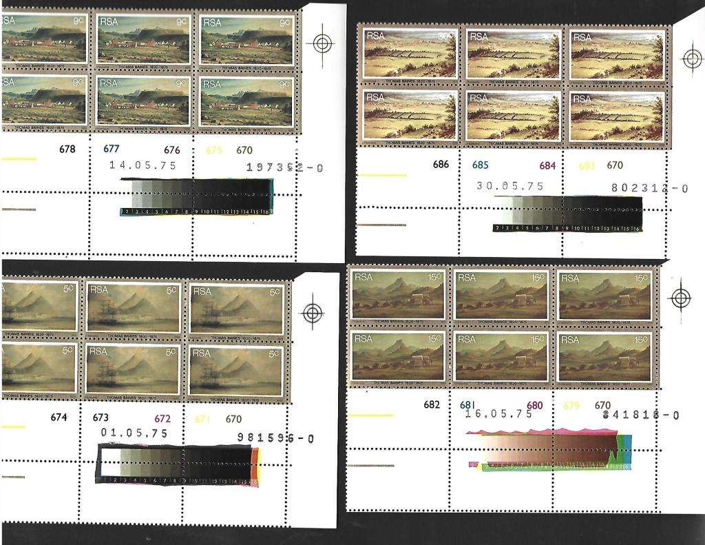 RSA - Control Blocks - SACC 384-387- Death centenary of Thomas Baines- **mint