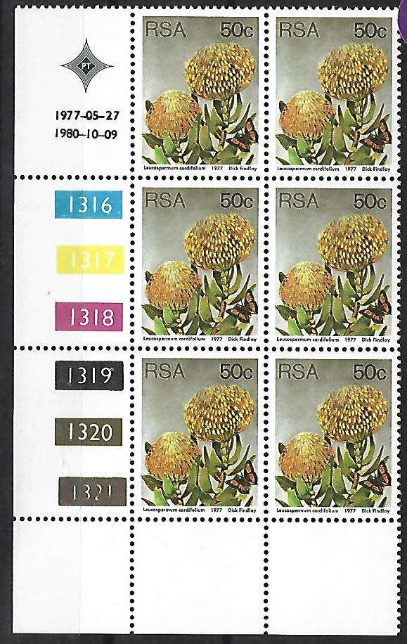 RSA - Protea Definitive 50c - SACC 432 - Variety Broken Nr.- **mint