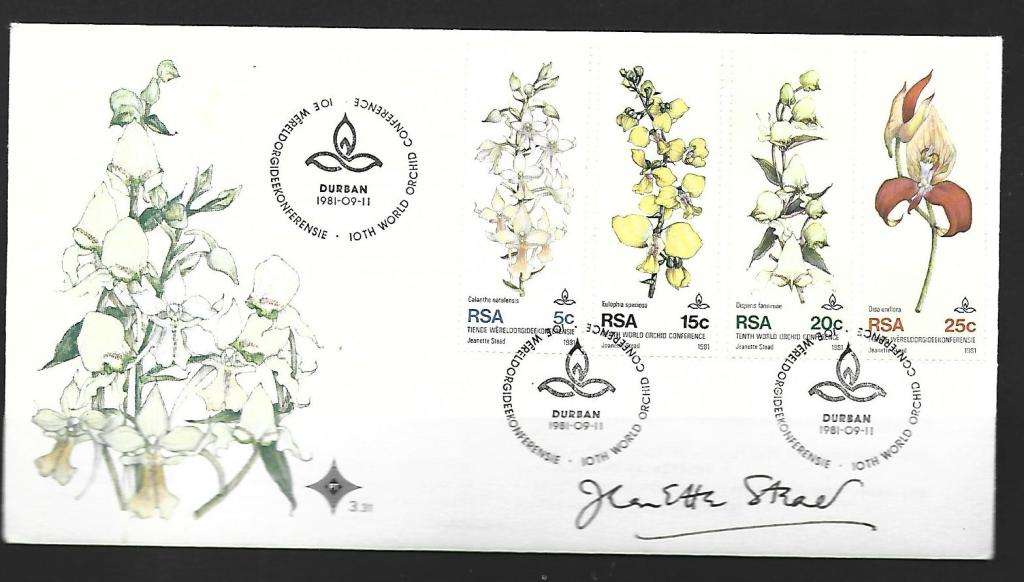RSA FDC 3.31- World Orchid Conference -Variety - Signed - By designer of stamp