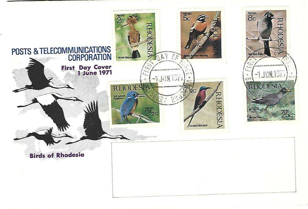 Rhodesia FDC - Birds of Rhodesia