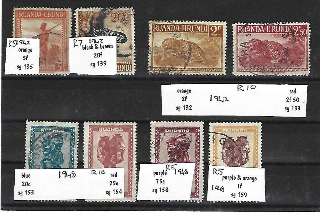 Ruanda Urundi - Set of used Stamps - As per scan