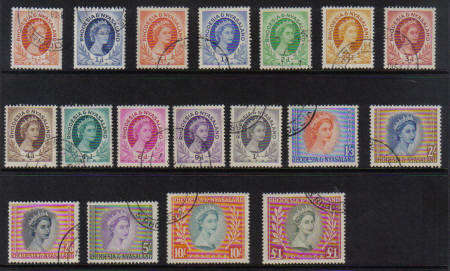 Rhodesia & Nyasaland- Complete set to 1PD + 2 coils!!