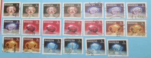 RHODESIA - USED STAMPS - GEM STONES