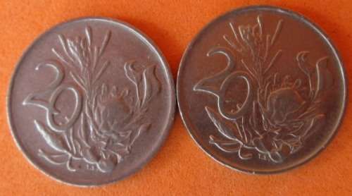 OLD NICKEL 20c COINS - 2 OFF