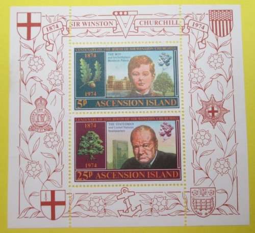ASCENSION - CENTENARY OF THE BIRTH OF SIR WINSTON CHURCHILL 1874 - 1974 MINI SHEET
