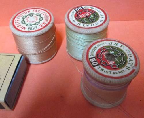 OLD WOODEN COTTON REELS