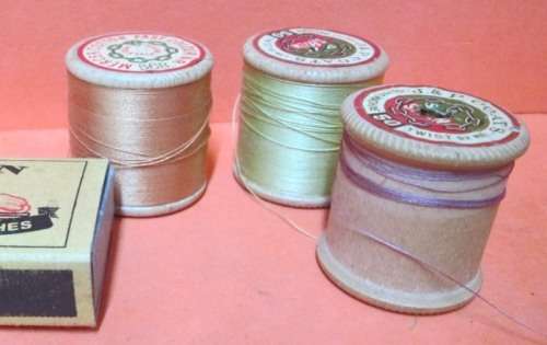 OLD WOODEN COTTON REELS