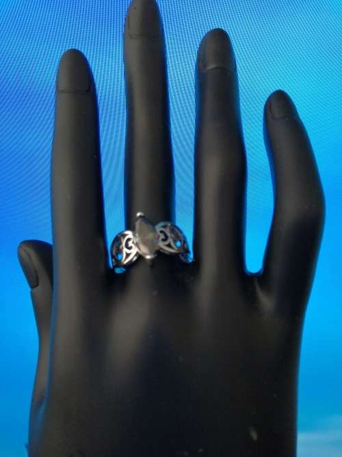 ***Crazy 99 cents SALE***silver ring with rainbow topaz size 7