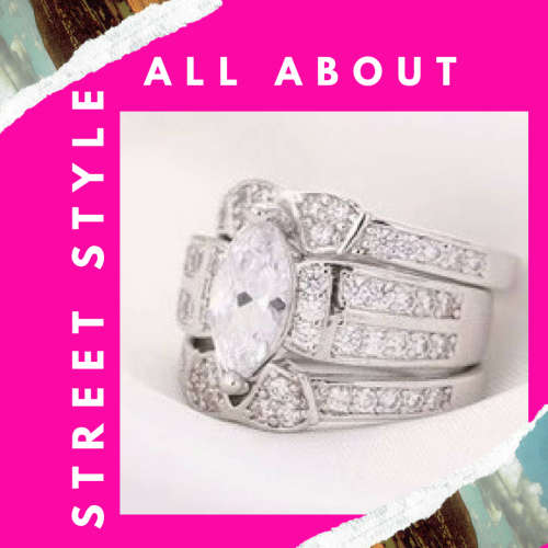 CZ 3 Piece wedding set (S925 Silver)**Size 9**