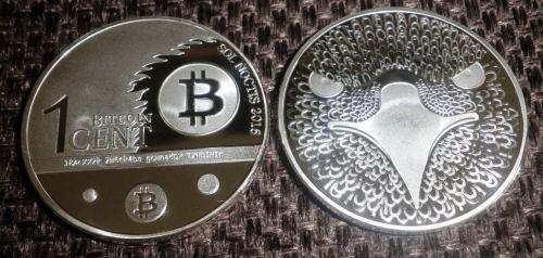 1 BITCOIN CENT 2016 SILVER CLAD STEEL COIN 1 TR OZ PROOF