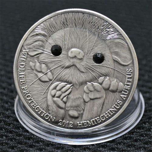 MONGOLIA 500 TUGRIK 2012 HEDGEHOG SILVER CLAD STEEL