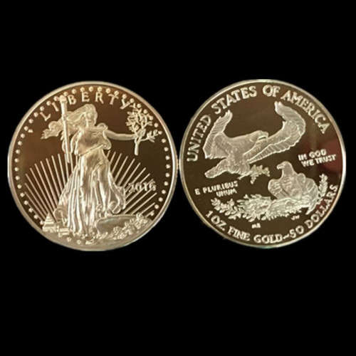 50 DOLLARS 2016 LIBERTY USA EAGLE GOLD CLAD BRASS COIN PROOF