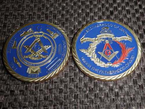 TEMPLAR MASONIC GOLD PLATED STEEL COIN 1TR.OZ GOD