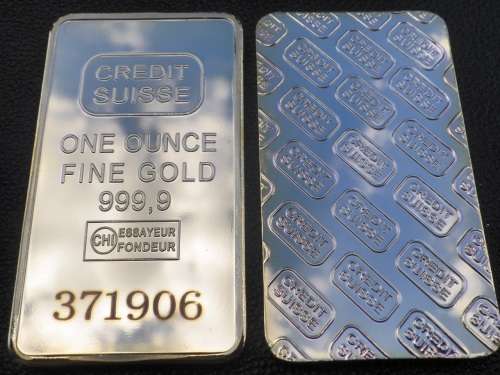 CREDIT SUISSE GOLD PLATED BAR 1 TR. OZ