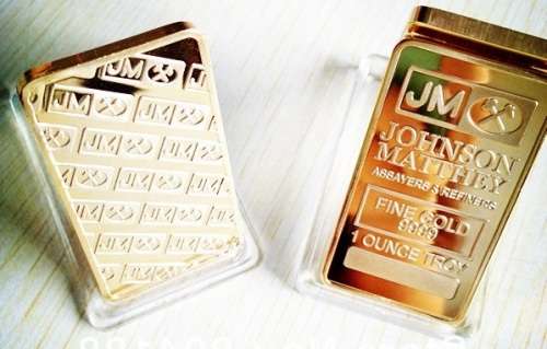 JOHNSON MATTHEY GOLD PLATED 1OZ BAR