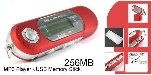 256MB Built-in FM MP3 Player (Classic) - Red