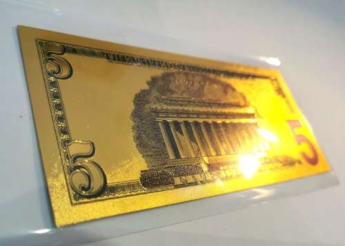 24k Gold US 5 Dollar Banknote (CLEARANCE)