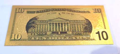 24k Gold US 10 Dollar Banknote (CLEARANCE)