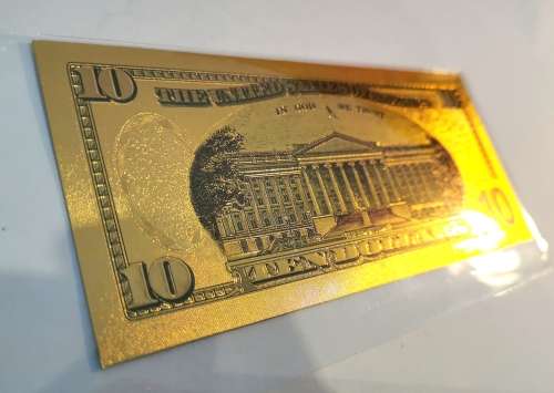 24k Gold US 10 Dollar Banknote (CLEARANCE)