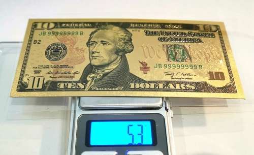 24k Gold US 10 Dollar Banknote (CLEARANCE)