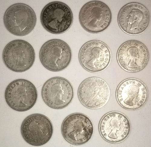 15 x Silver SA 3 Pennies 1933-58 (CLEARANCE)