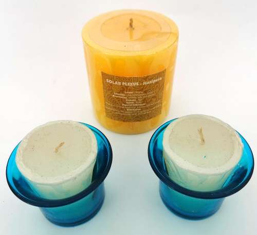 5 Piece Scented and Chakra Candle Set with Glass Holders (CLEARANCE)