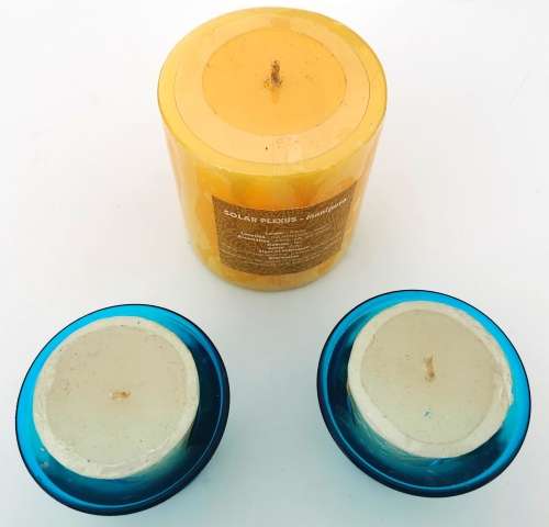 5 Piece Scented and Chakra Candle Set with Glass Holders (CLEARANCE)