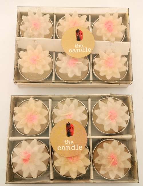 12 Flower Tealight Candles - 2 Sets of 6 (CLEARANCE)
