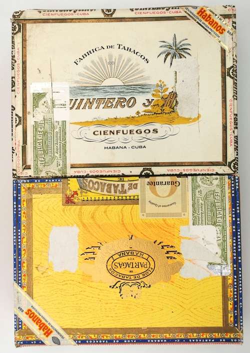 2 x Empty Cuban Cigar Cedarwood Boxes - damaged (CLEARANCE)