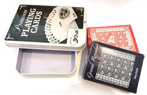 Tin Poker Box Set with 2 Sets of Playing Cards (CLEARANCE)