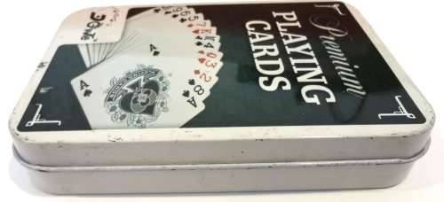 Tin Poker Box Set with 2 Sets of Playing Cards (CLEARANCE)