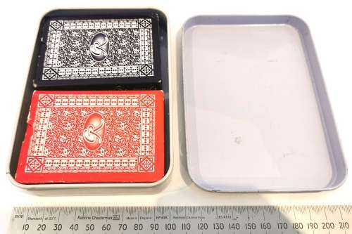 Tin Poker Box Set with 2 Sets of Playing Cards (CLEARANCE)