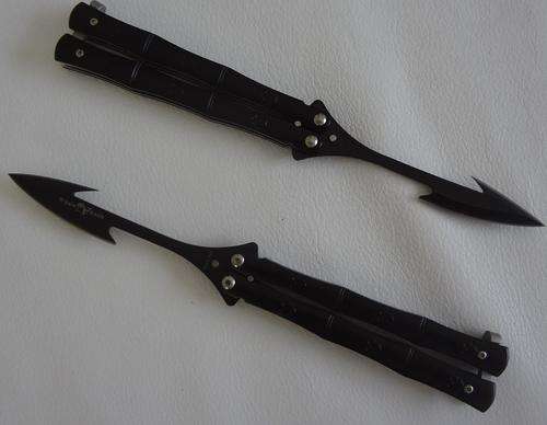 Black Skull Butterfly Knife